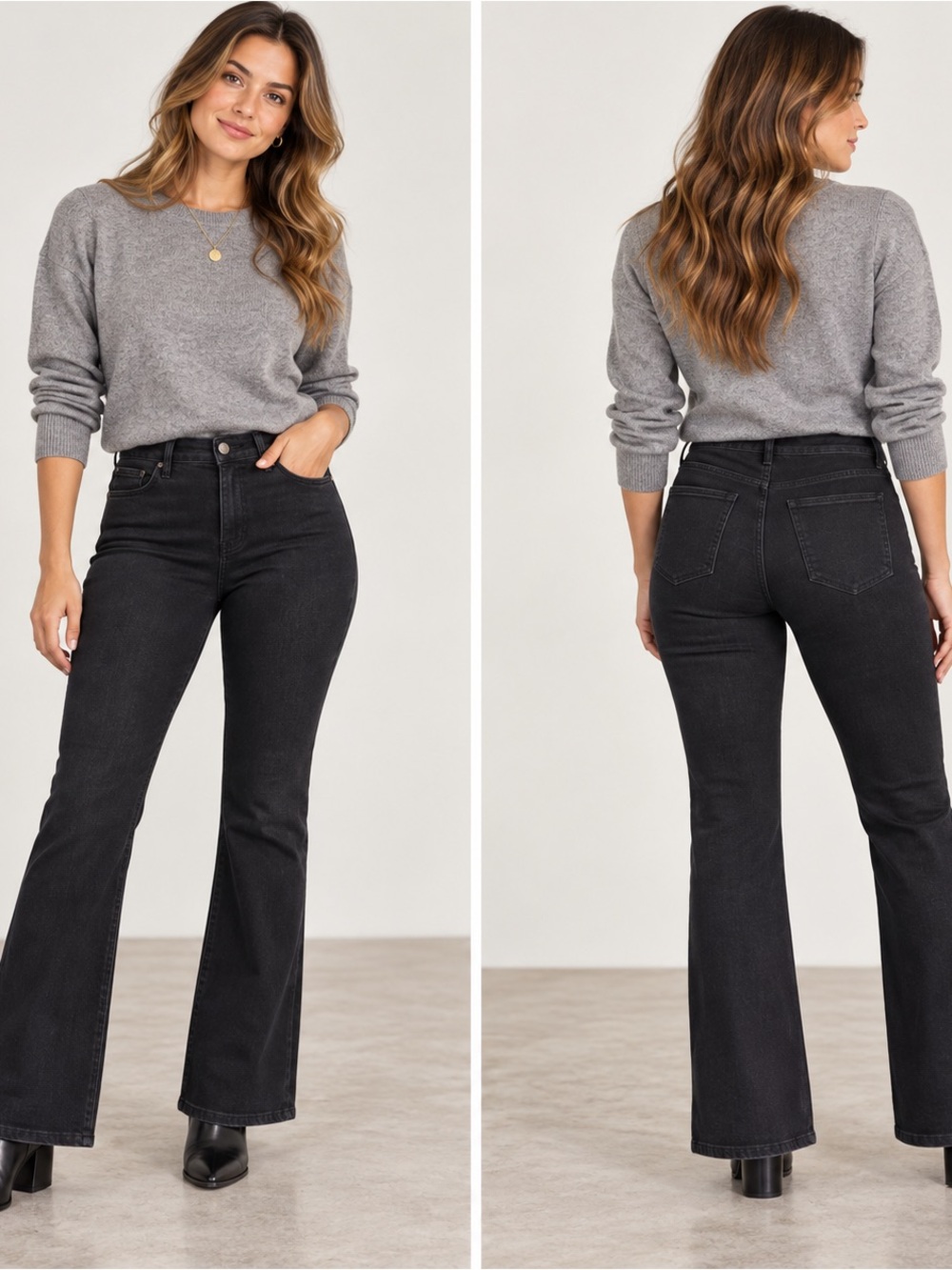 Old Navy Wow Boot-Cut Jeans Womens 18 Black Mid Rise Stretch NWT 29.5” Inseam